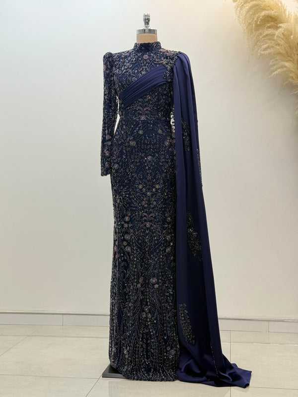Berry Evening Dress - Navy