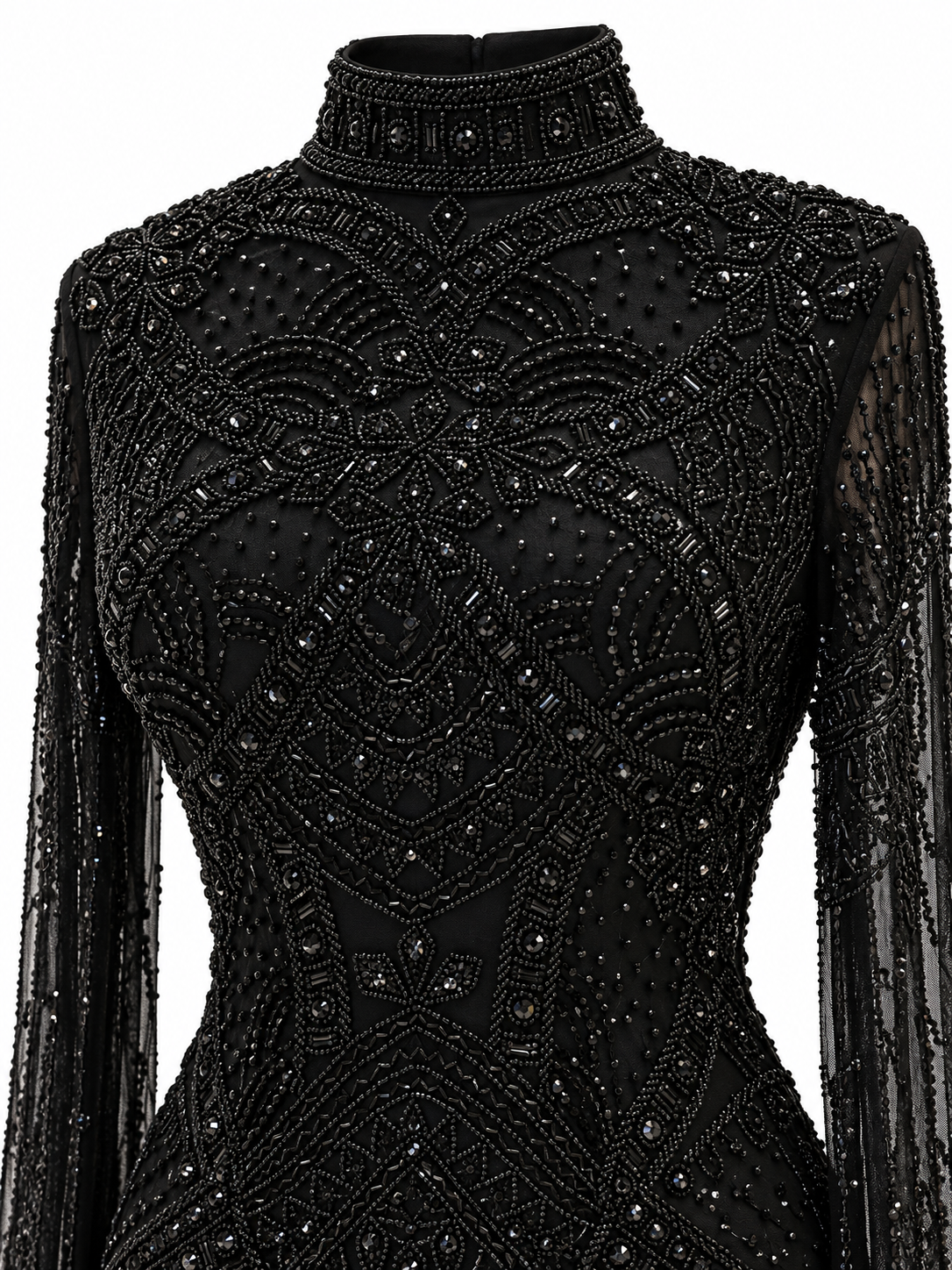 Couture Zevaria Modest Evening Dress - Black