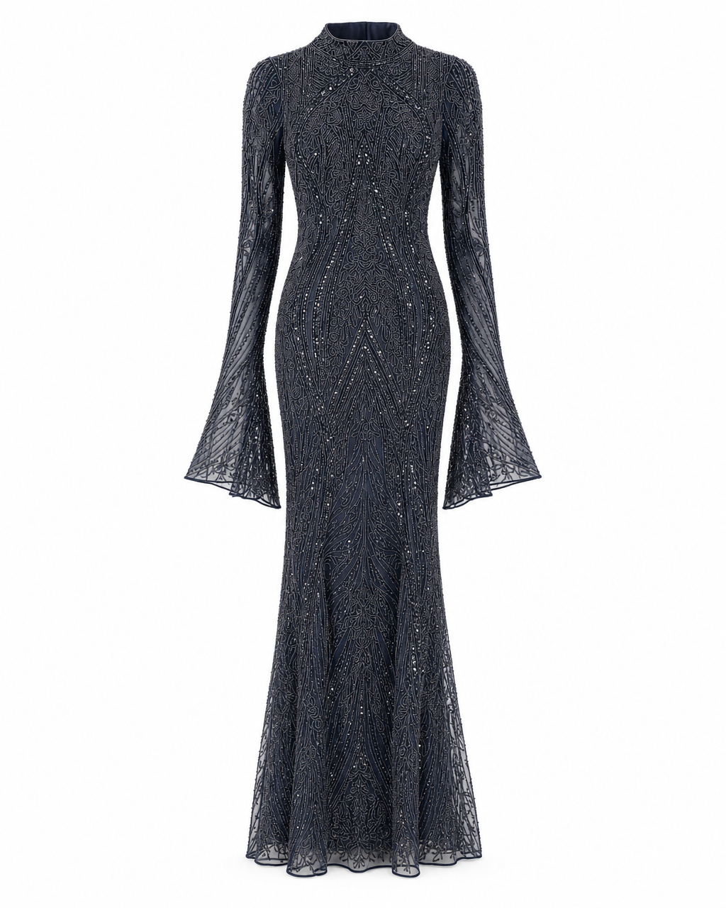 Calypso Couture Evening Dress - Navy Blue