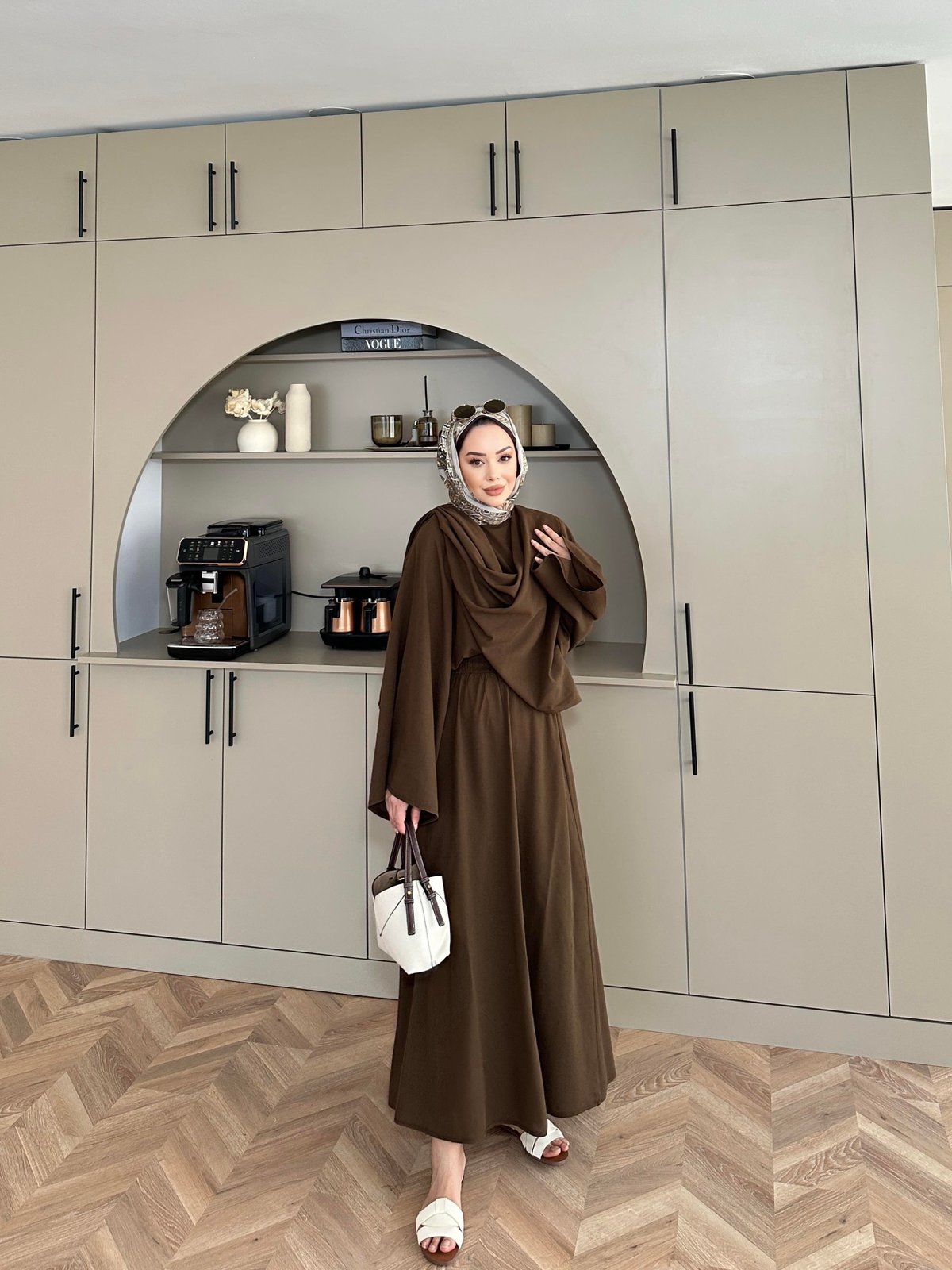 Clif Bitter Chocolate Linen Skirt Set