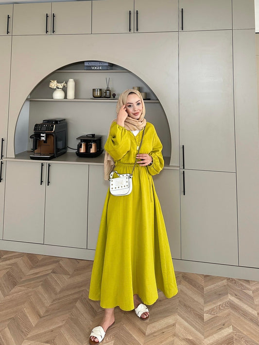 Dean Olive Muslin Dress