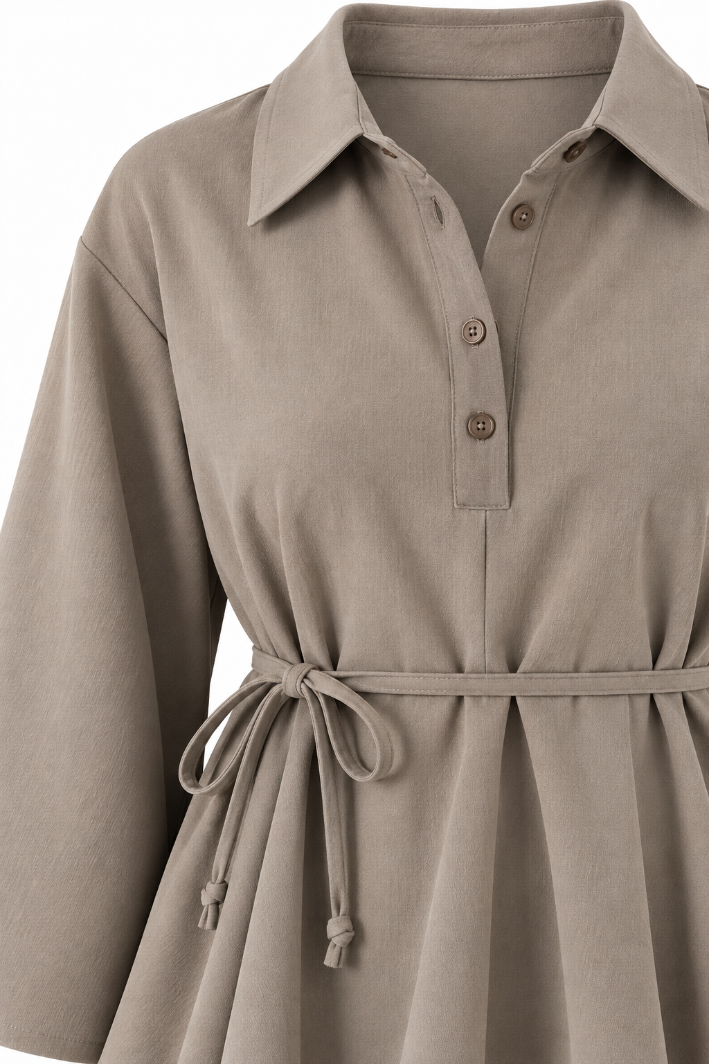 Larissa Ruffle Blouse & Trouser Set - Mink