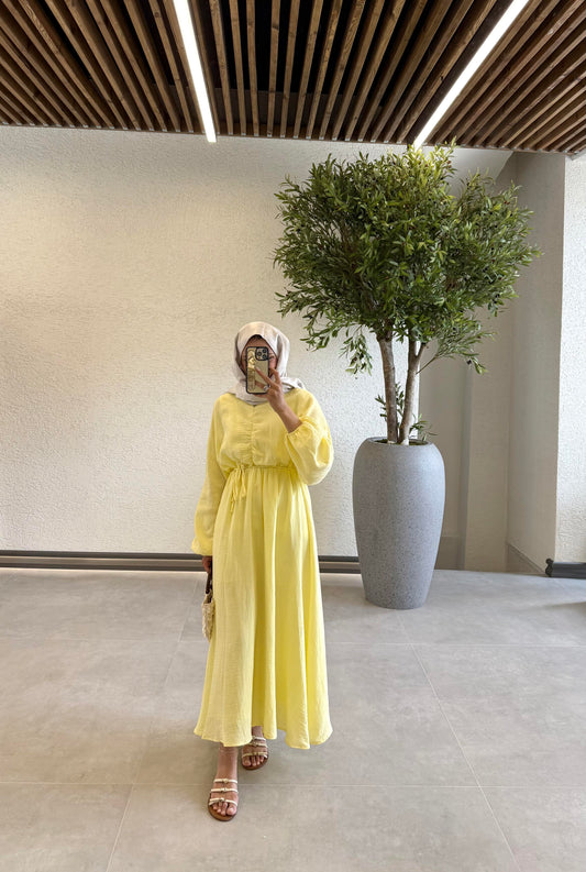 Muslin Maxi Dress- Yellow