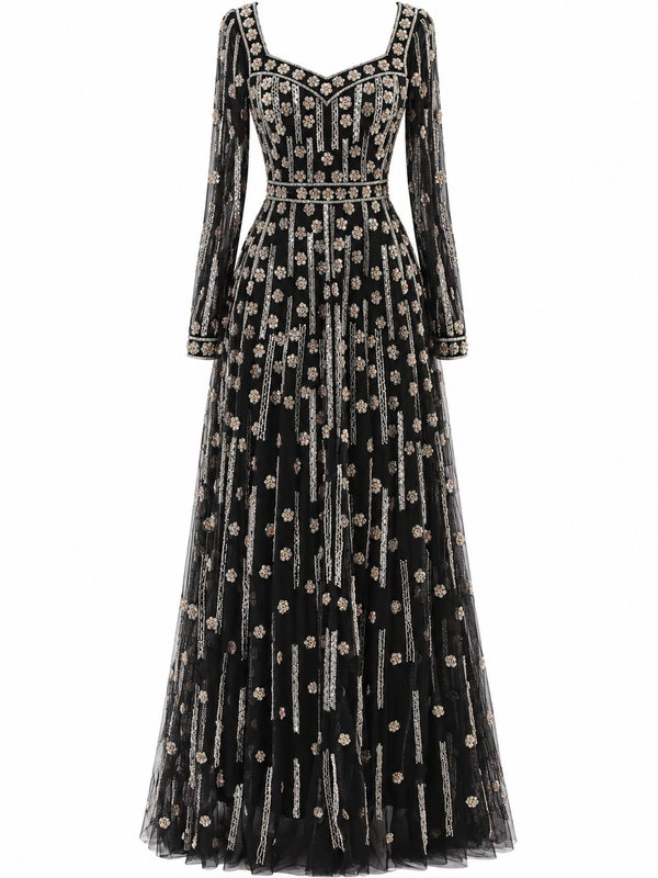 Couture Estella Evening Dress - Black
