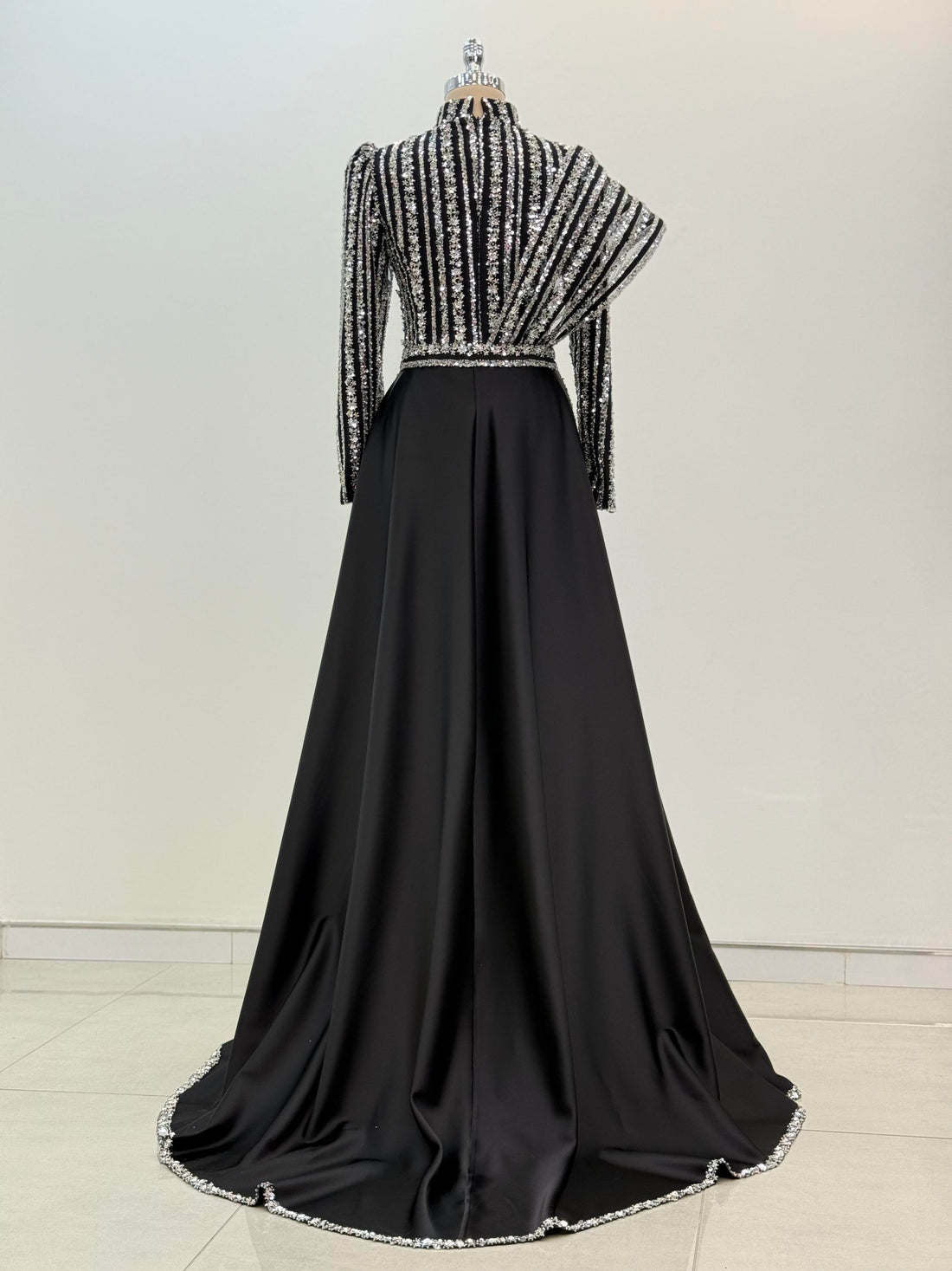 Elegance Evening Dress - Black-Silver - view 4