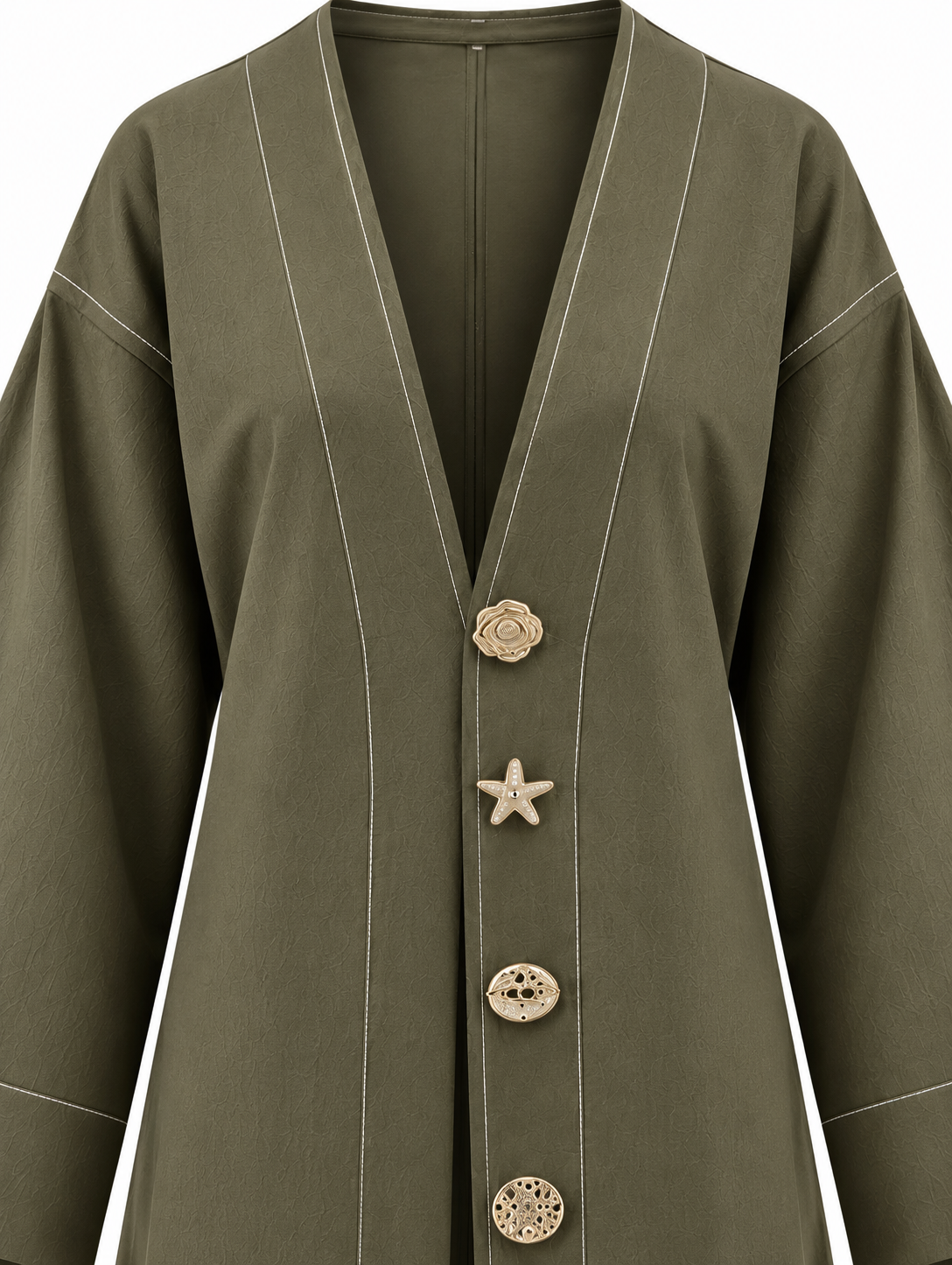 Rivelle Kimono Denim Jacket - Khaki