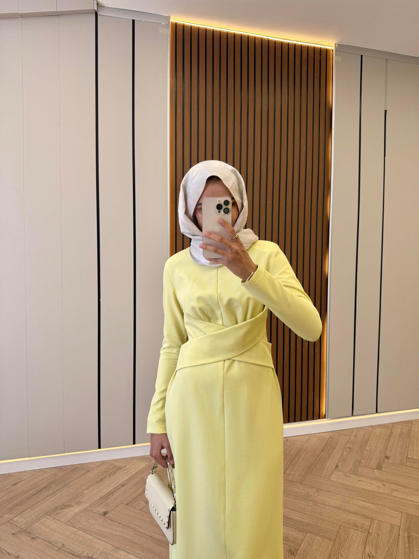 Cross-Belt Detail Dress – Yellow