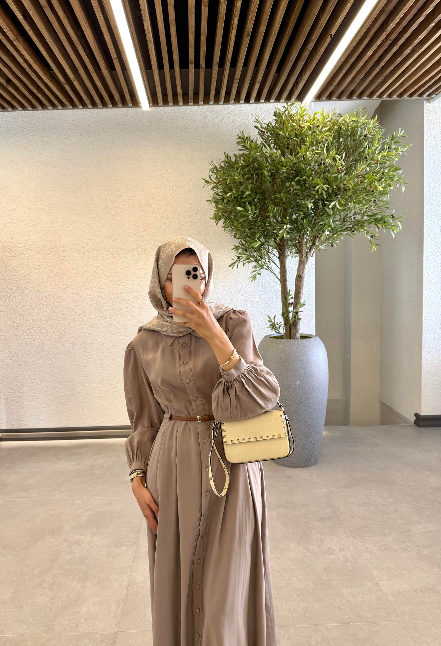 July Belted Dress- Mink