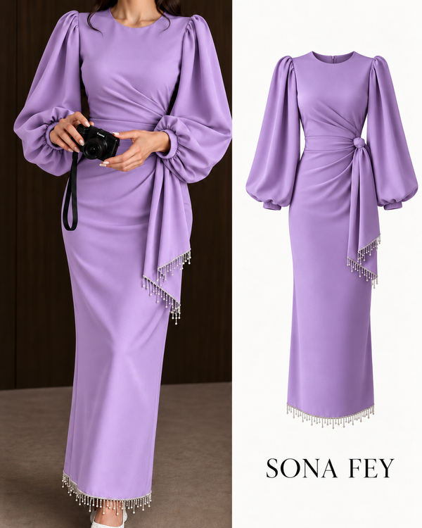 Gala Tassel Dress Lavender - Sona Fey