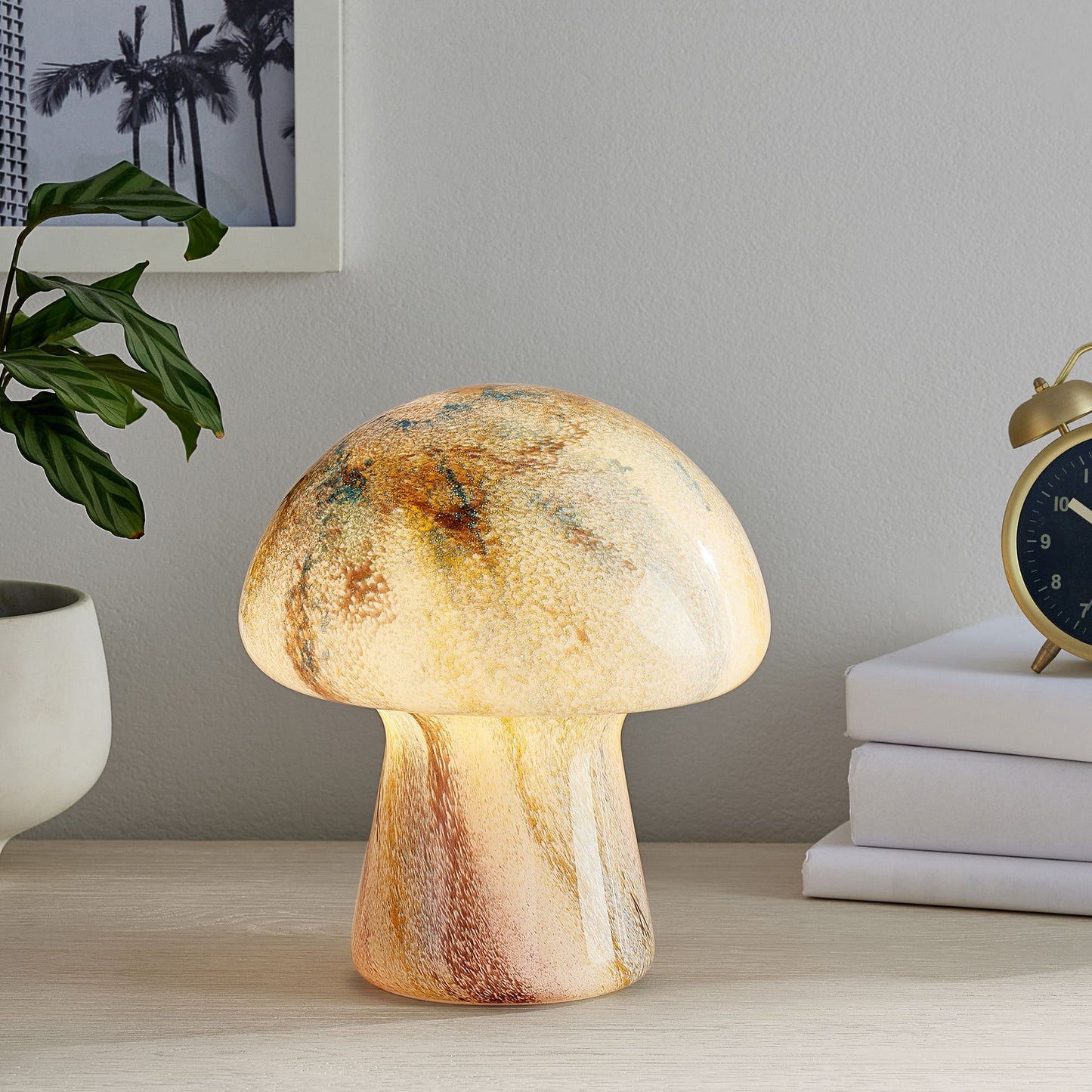 Pottery Barn Glass Mushroom Table Lamp