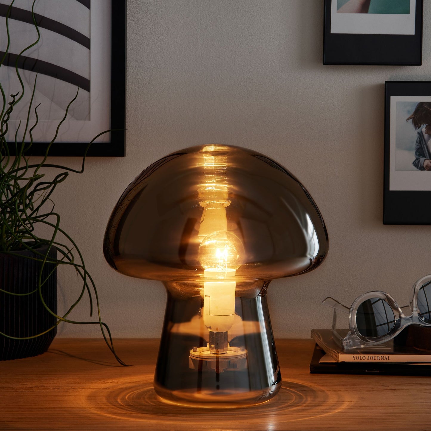 Pottery Barn Glass Mushroom Table Lamp