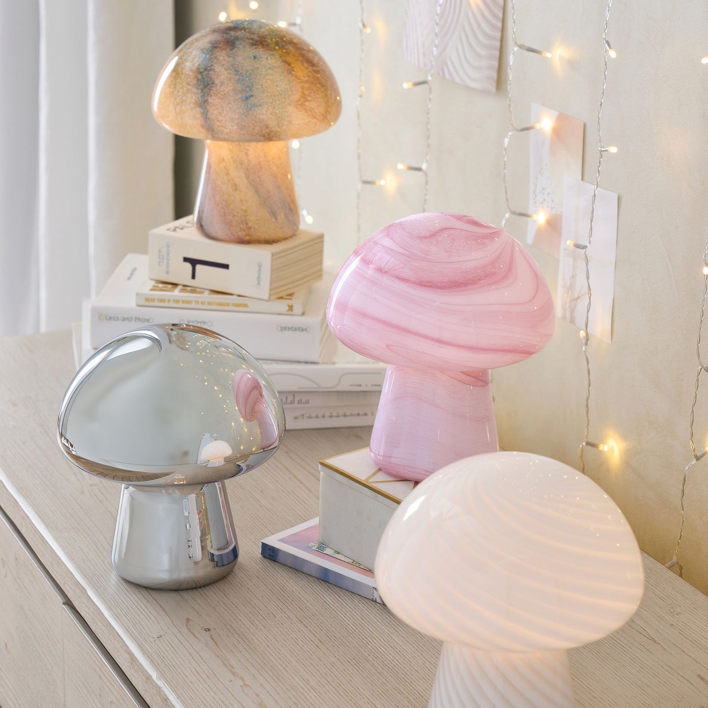 Pottery Barn Glass Mushroom Table Lamp