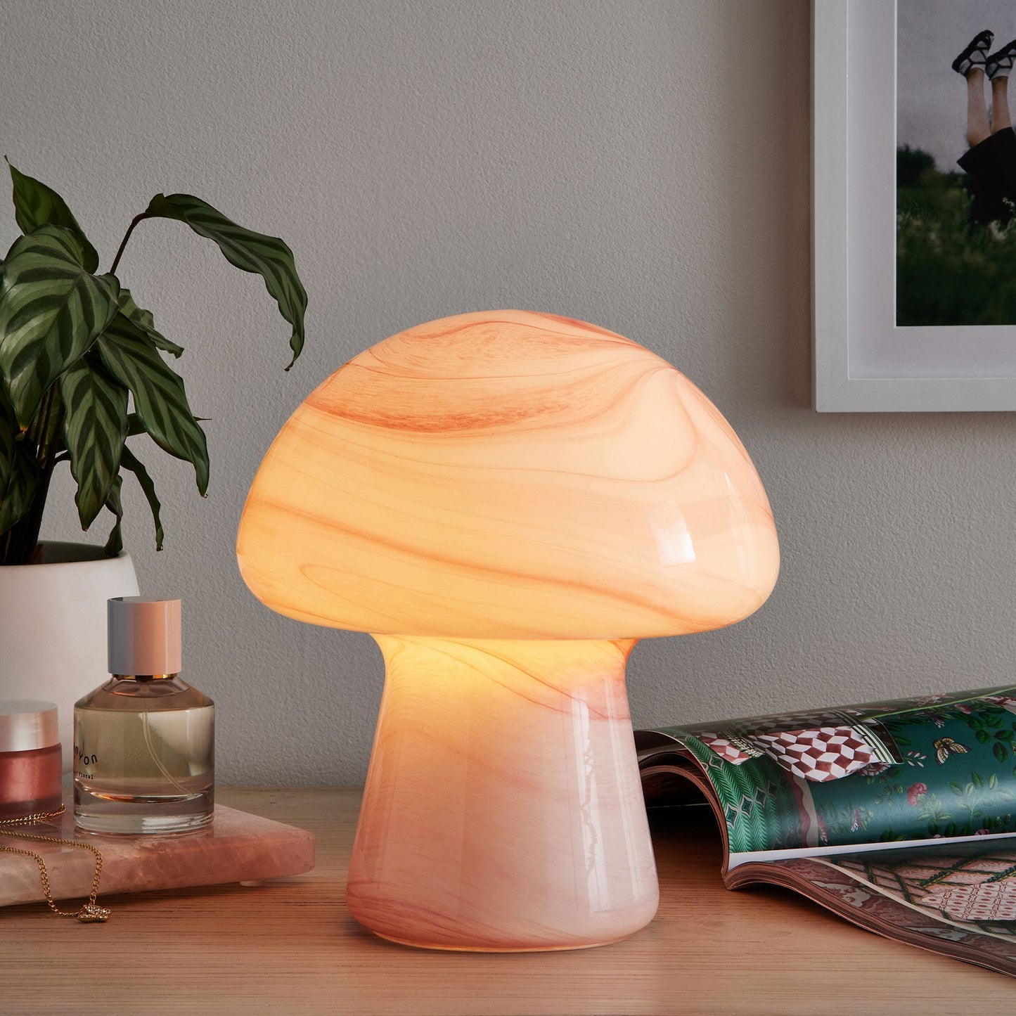 Pottery Barn Glass Mushroom Table Lamp