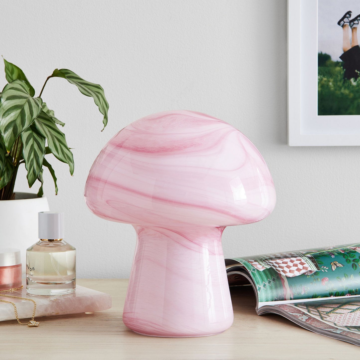 Pottery Barn Glass Mushroom Table Lamp