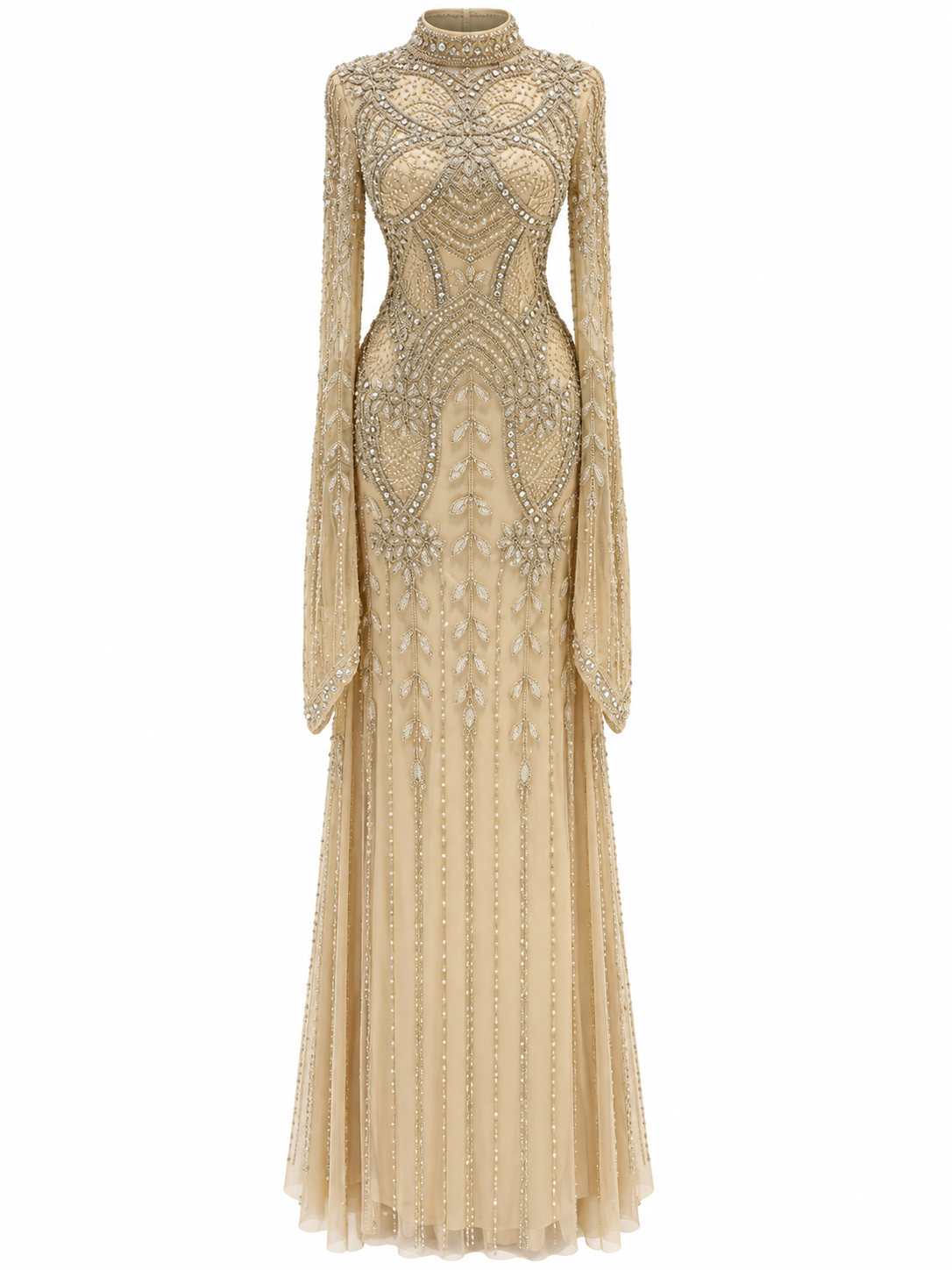 Couture Zevaria Modest Evening Dress - Gold