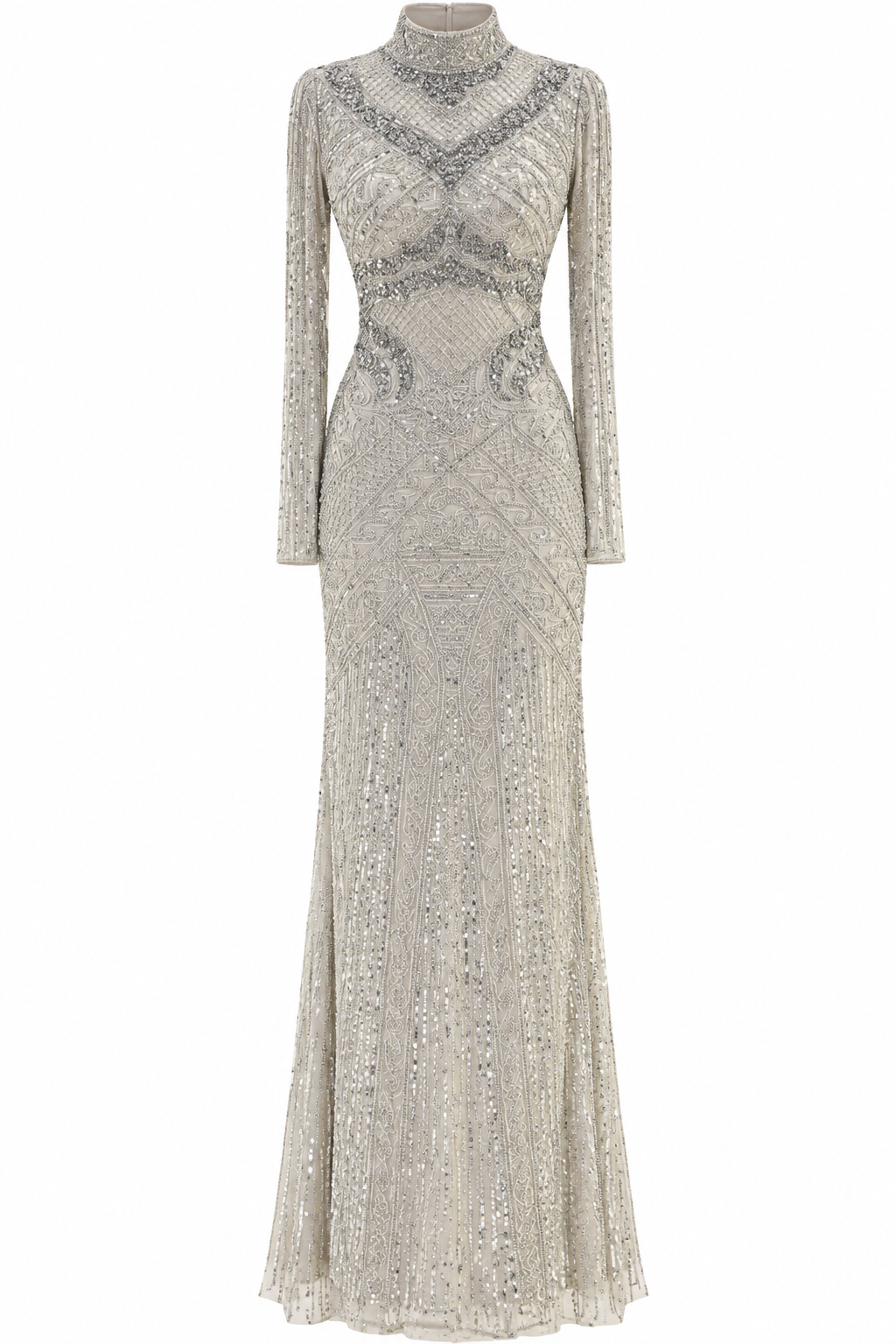 Couture Almas Modest Evening Dress - Grey