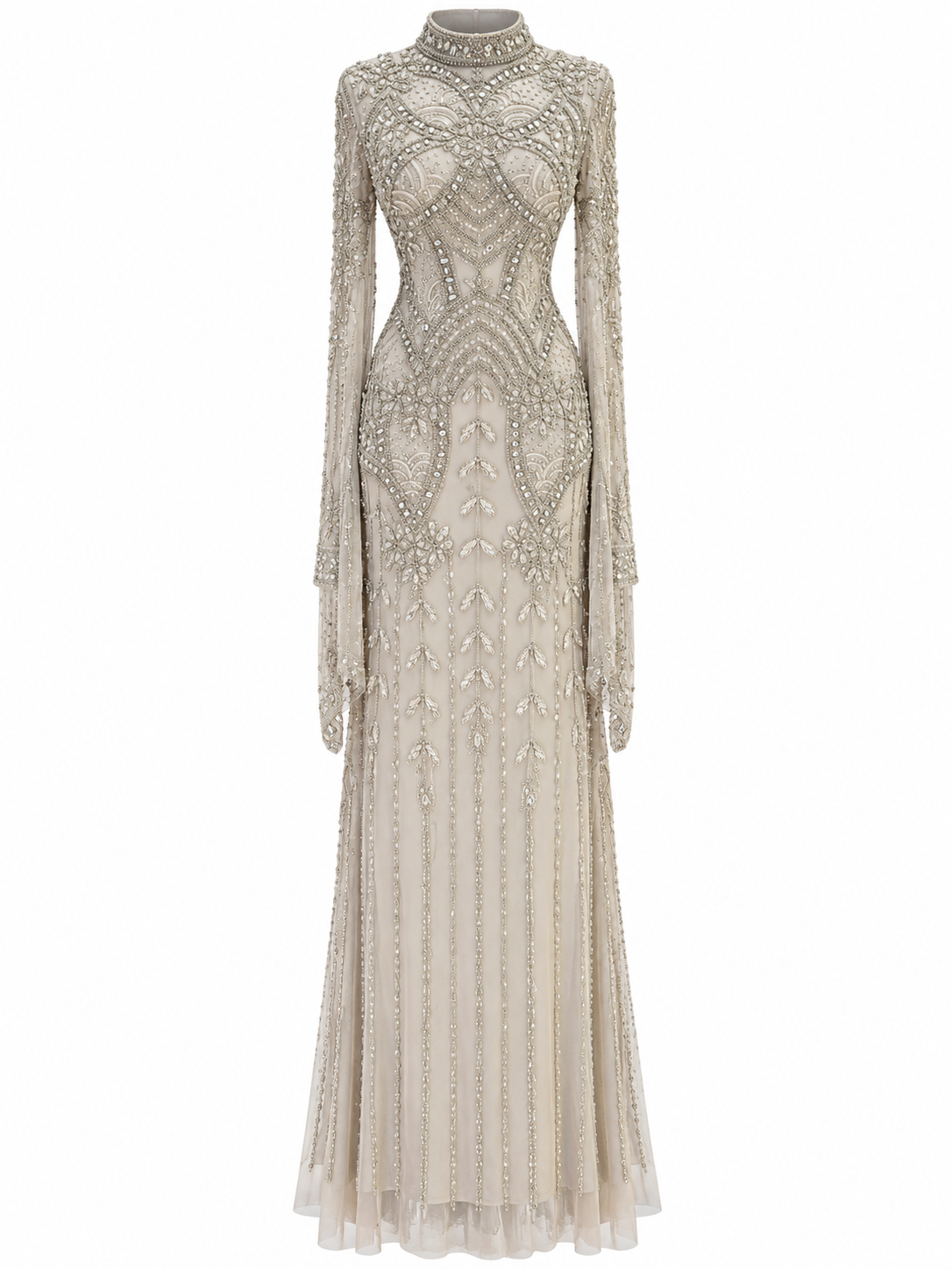 Couture Zevaria Modest Evening Dress - Grey