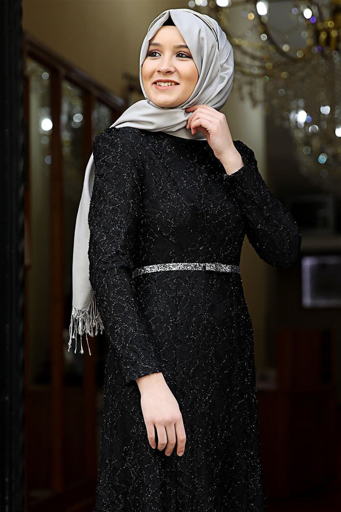 Hayal Modest Evening Dress - Black