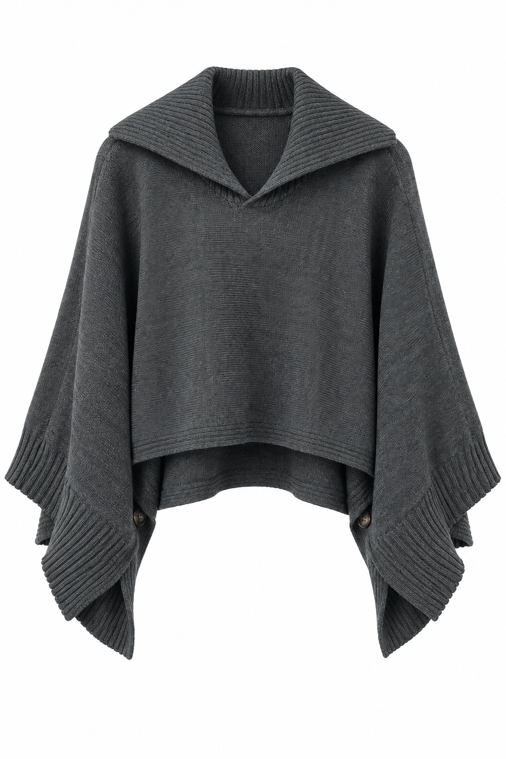 Anthracite grey knit poncho separately