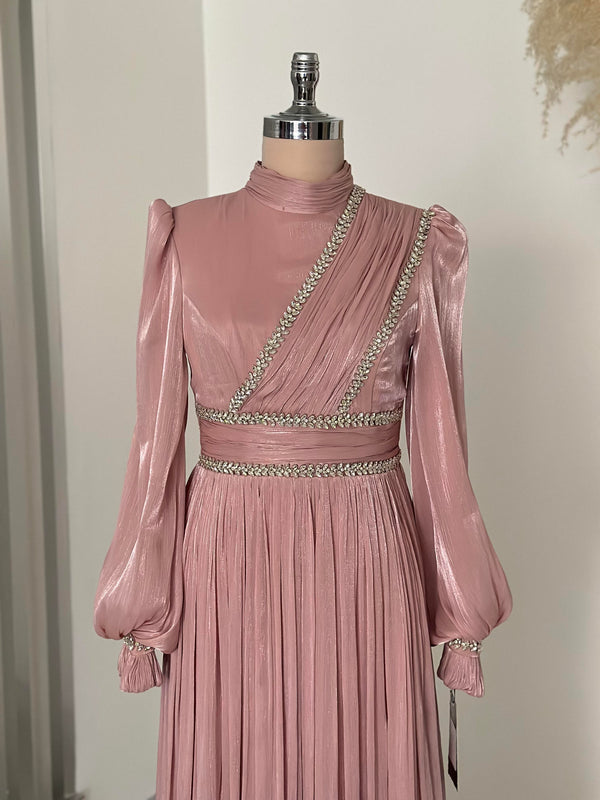 Hermonie Evening Dress - Powder Pink