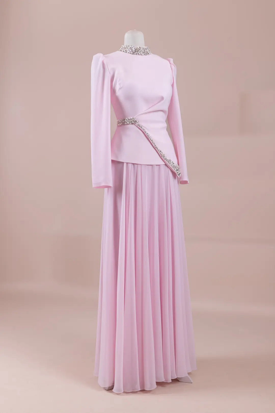 Regina Modest Evening Gown - Pink