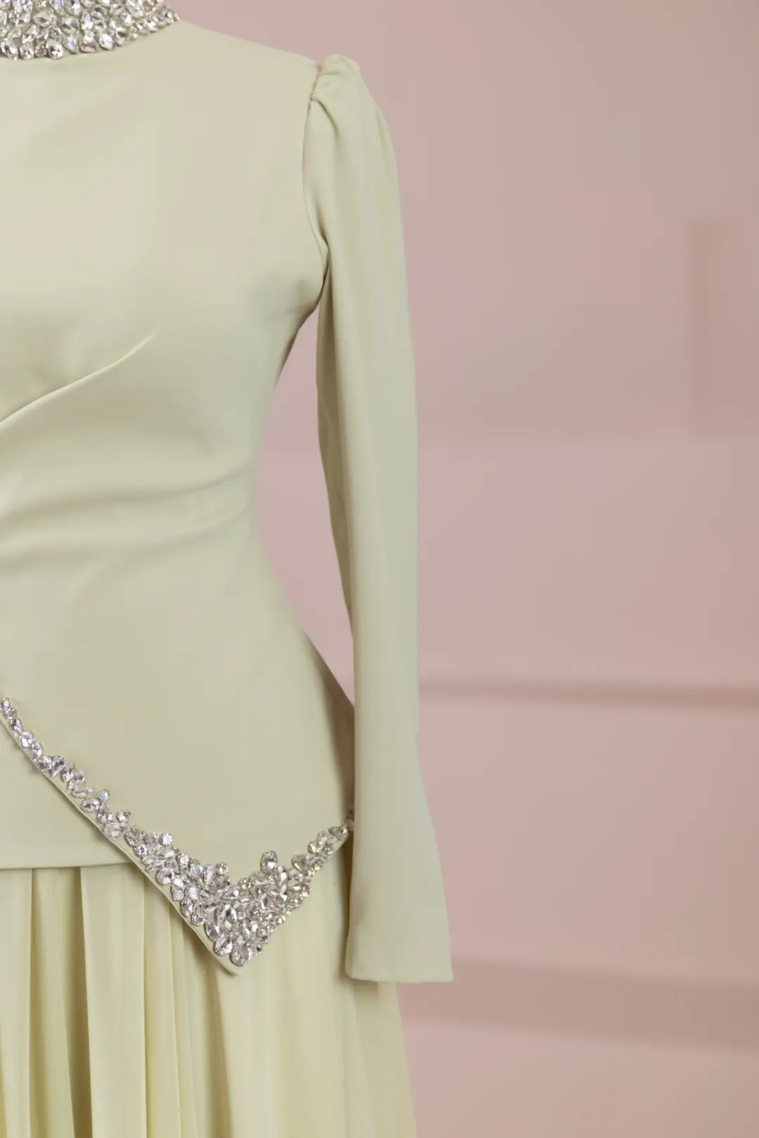 Regina Modest Evening Gown - Lime