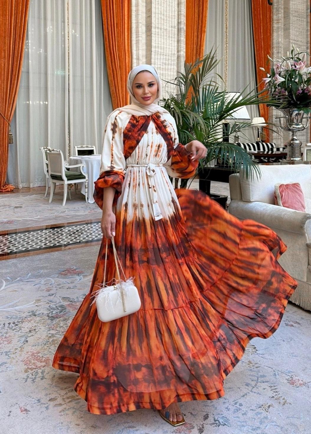 Lilas Flowy Dress – Orange