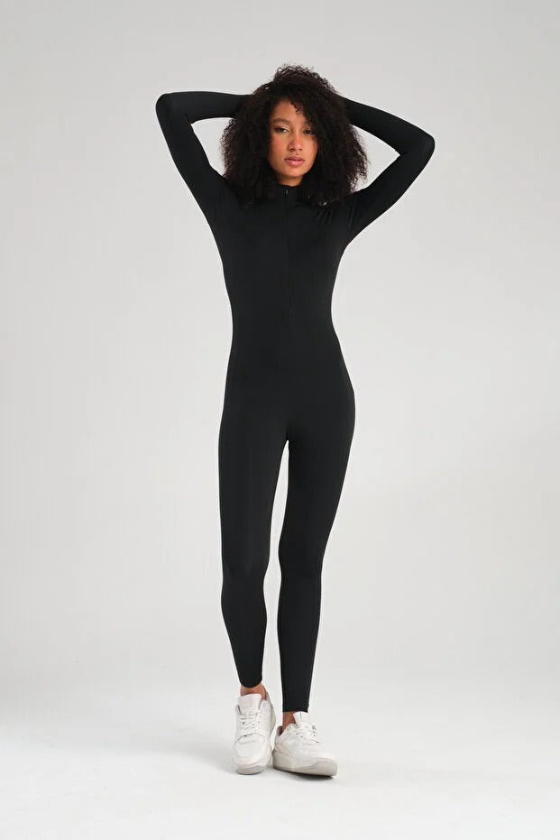 Full Coverage Swim Jumpsuit - Black