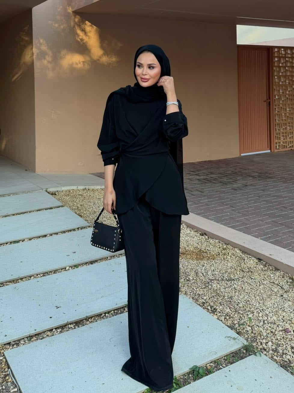 Flower Pants Set – Black