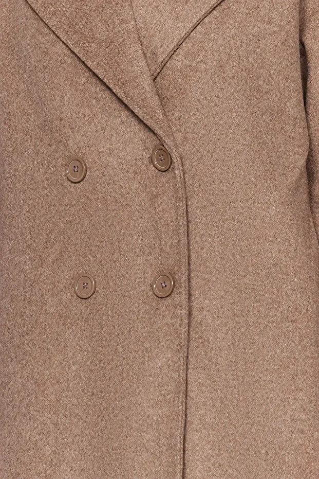 Mink Oversized Wide-Cut Long Wool-Blend Overcoat