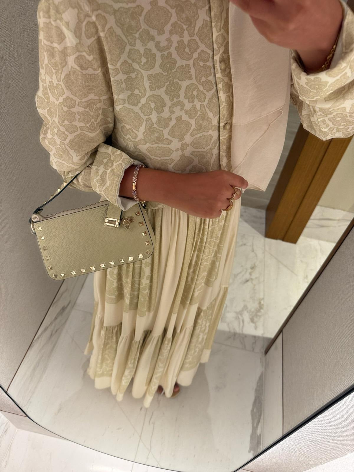 Lightweight Ethnic Shirt and Skirt Co-Ord in Yellow