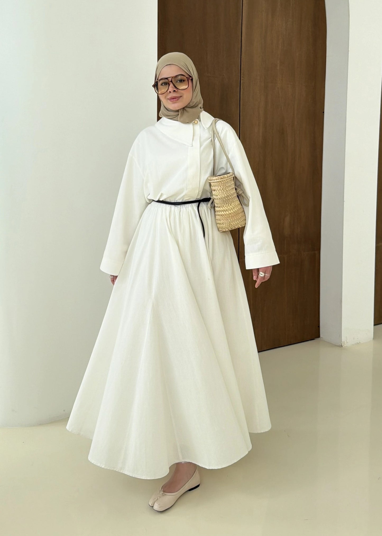 White Linen Two-Piece Suit