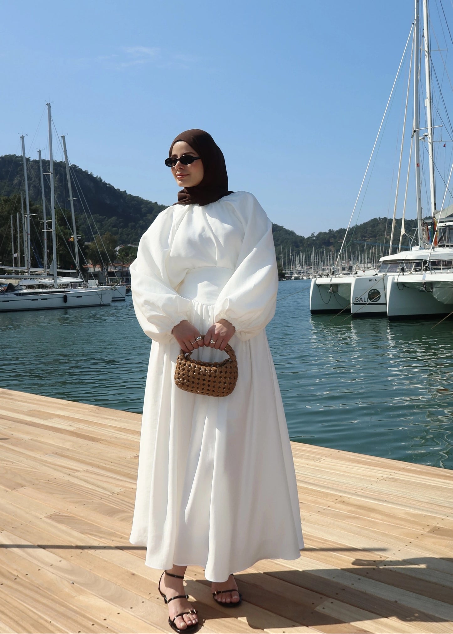 White Corset Waist Tunic & Trousers Set