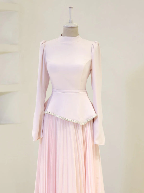Elegant Beaded Maxi Evening Gown - Poudra