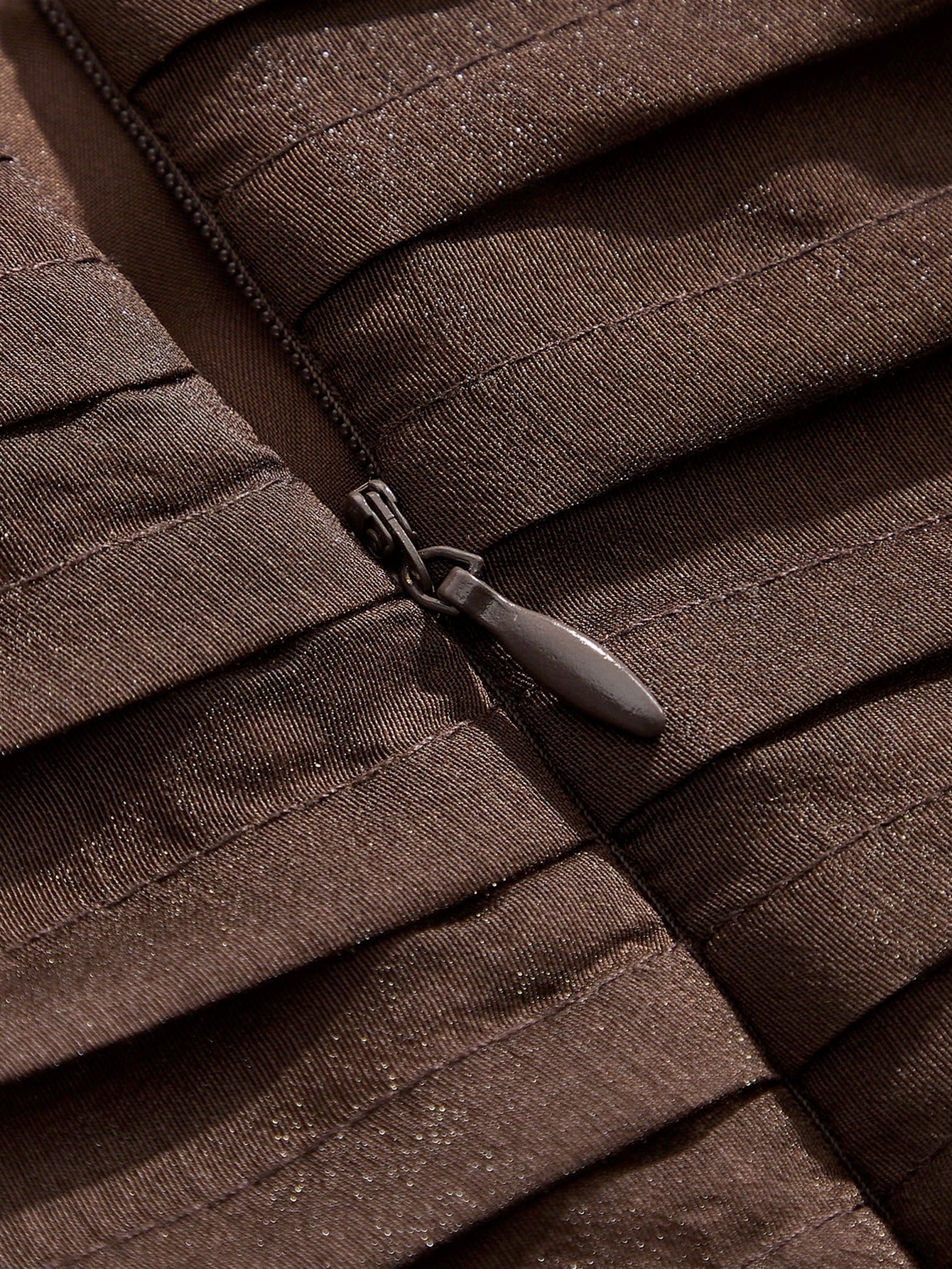 Elaire Elegant Ruched‑Hem Party Dress -Brown