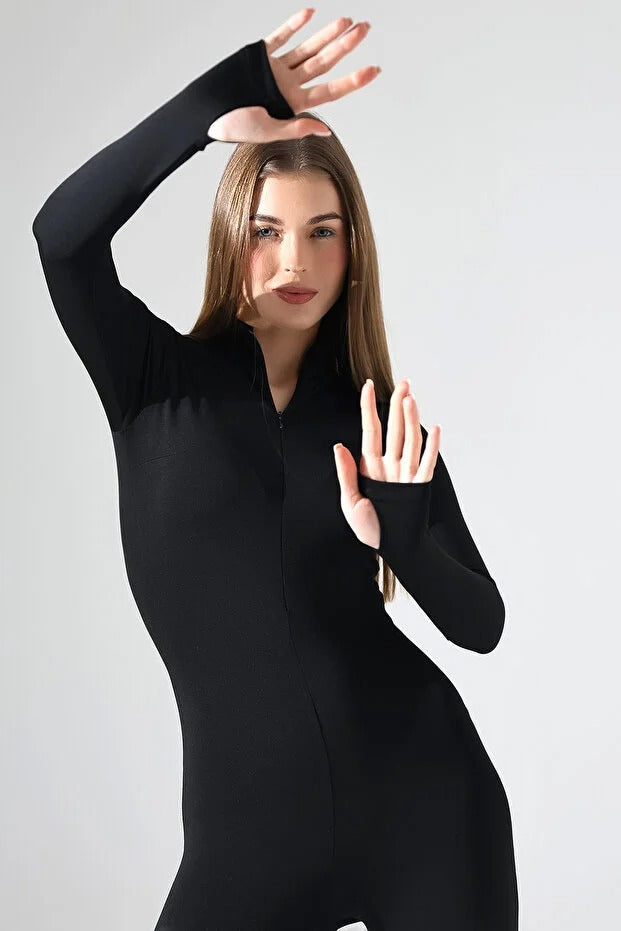 Full Coverage Swim Jumpsuit - Black