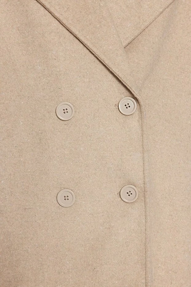 Oversized Wide-Cut Long Wool-Blend Overcoat