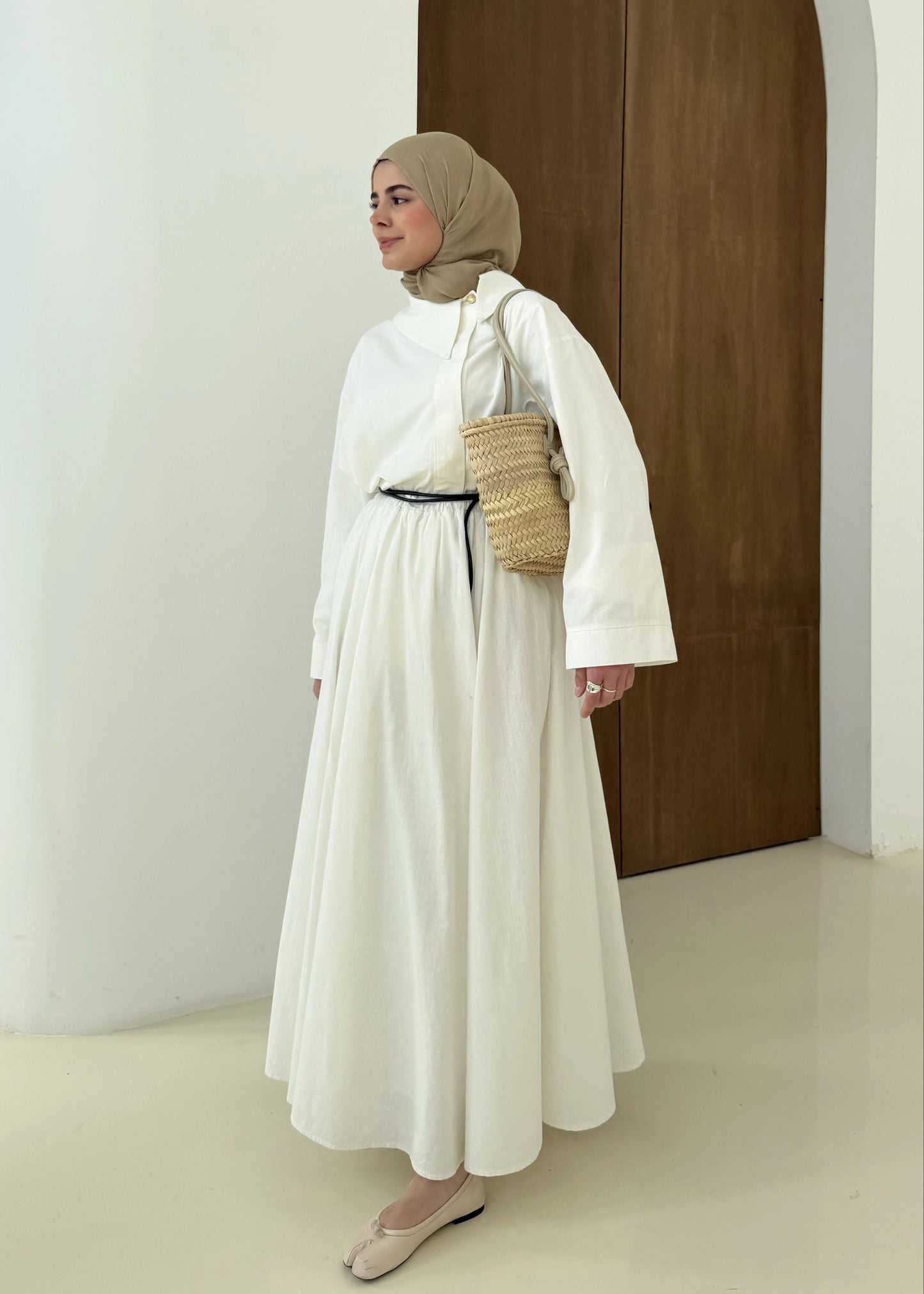 White Linen Two-Piece Suit