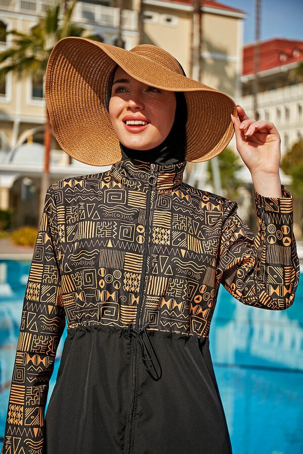Parachute Full Coverage Burkini - 4 Piece Quick-Dry Modest Swimsuit