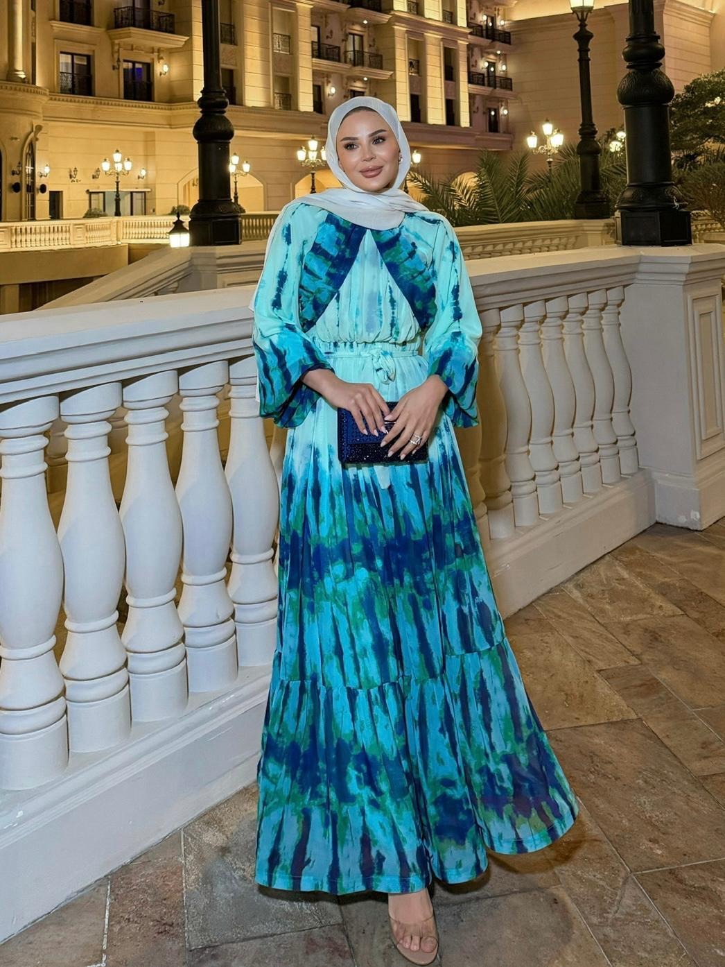 Lilas Flowy Dress – Turquoise