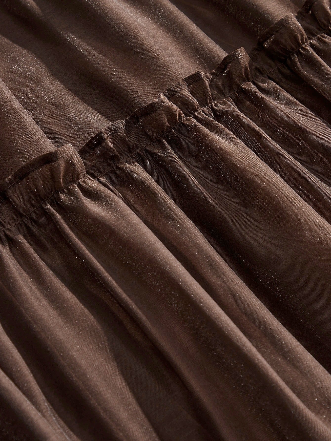 Elaire Elegant Ruched‑Hem Party Dress -Brown