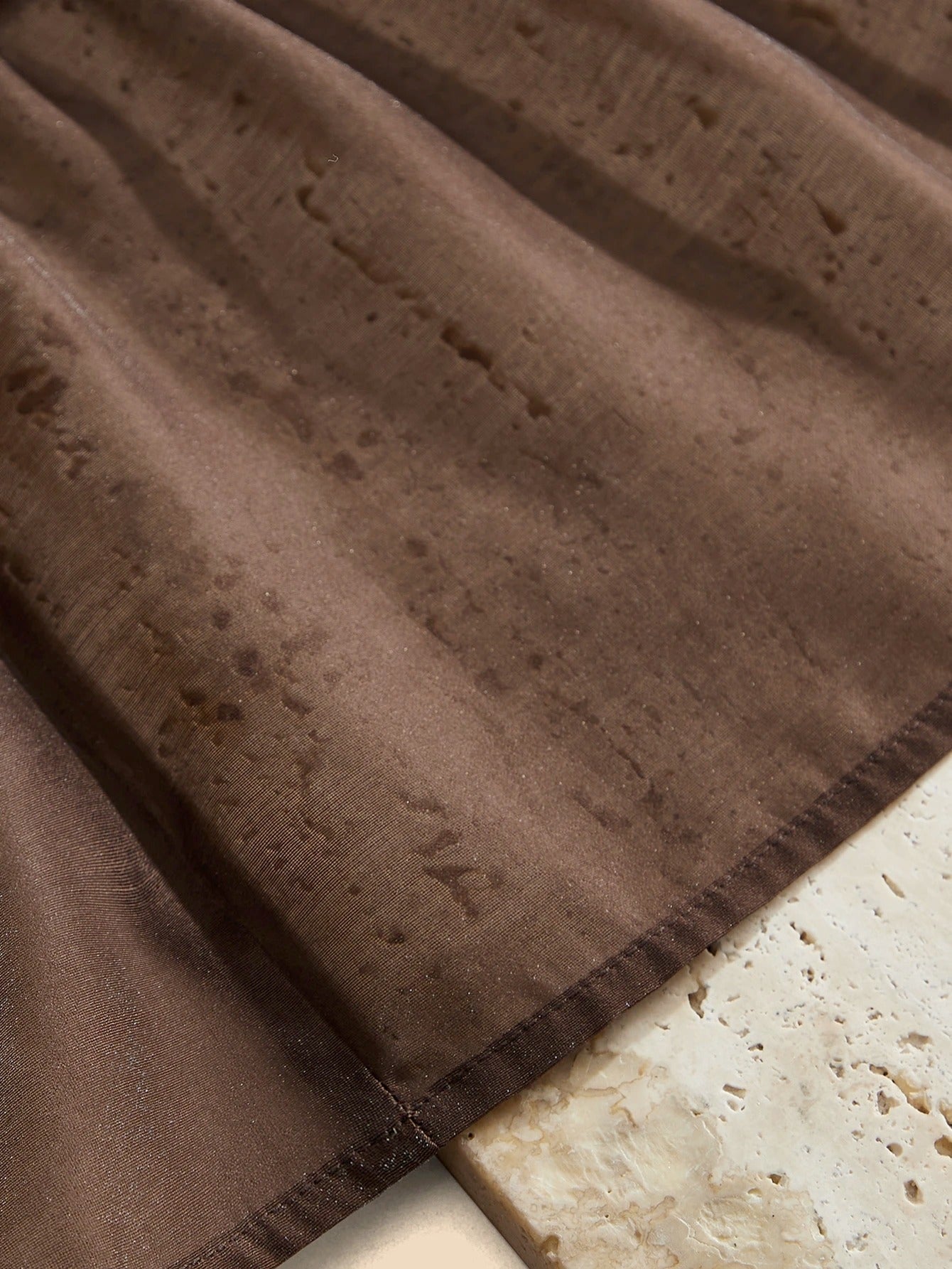 Elaire Elegant Ruched‑Hem Party Dress -Brown