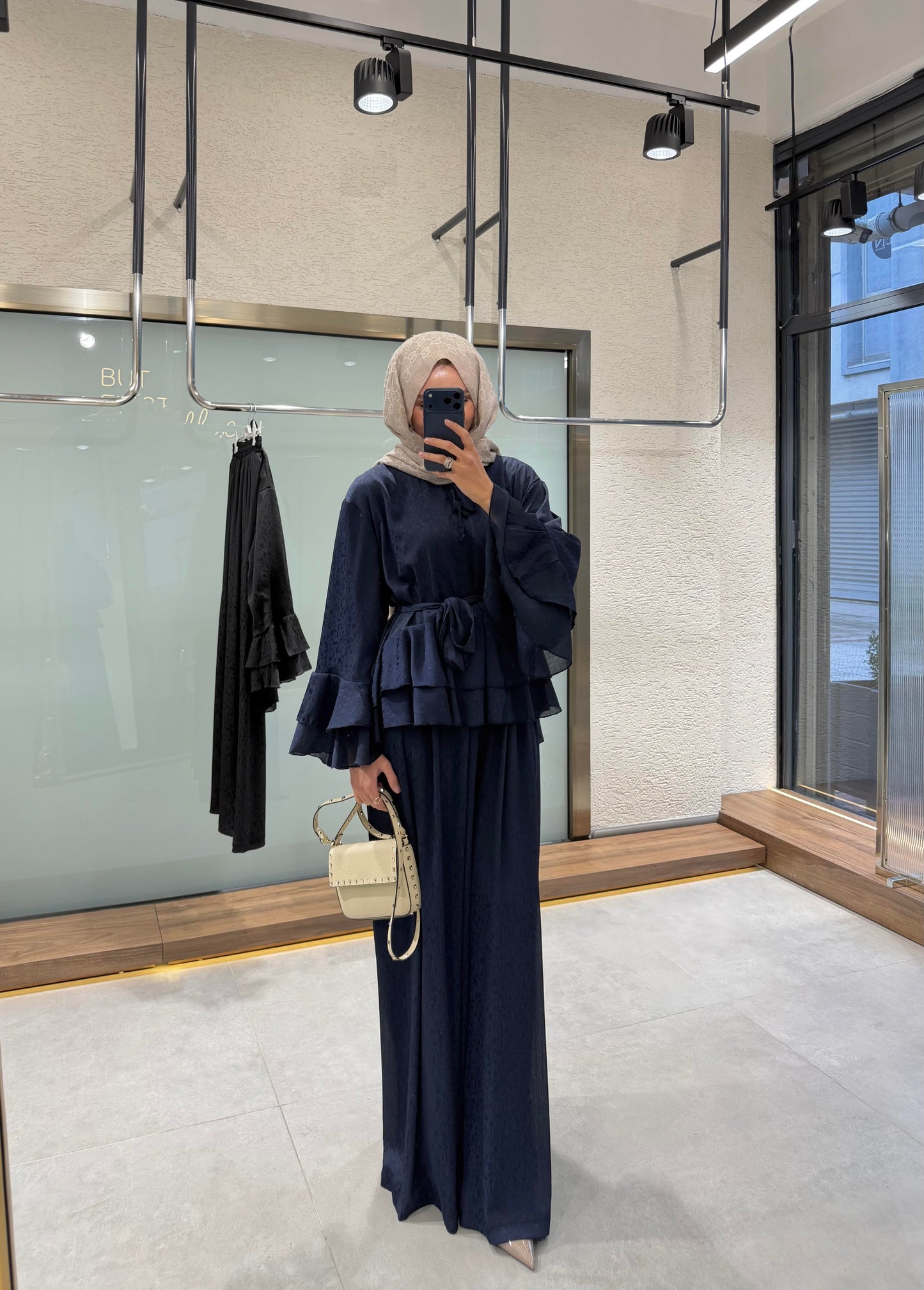 Chiffon Pants Set – Navy