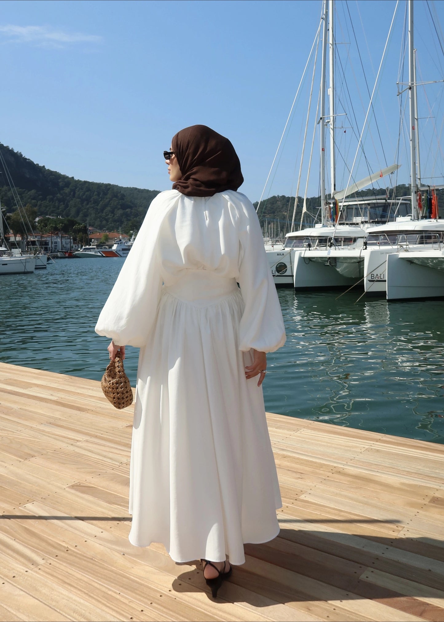 White Corset Waist Tunic & Trousers Set