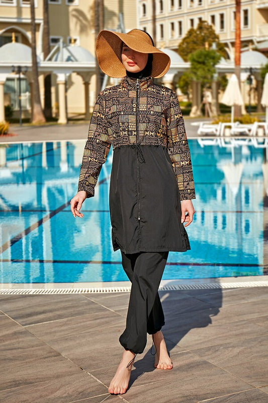 Parachute Full Coverage Burkini - 4 Piece Quick-Dry Modest Swimsuit