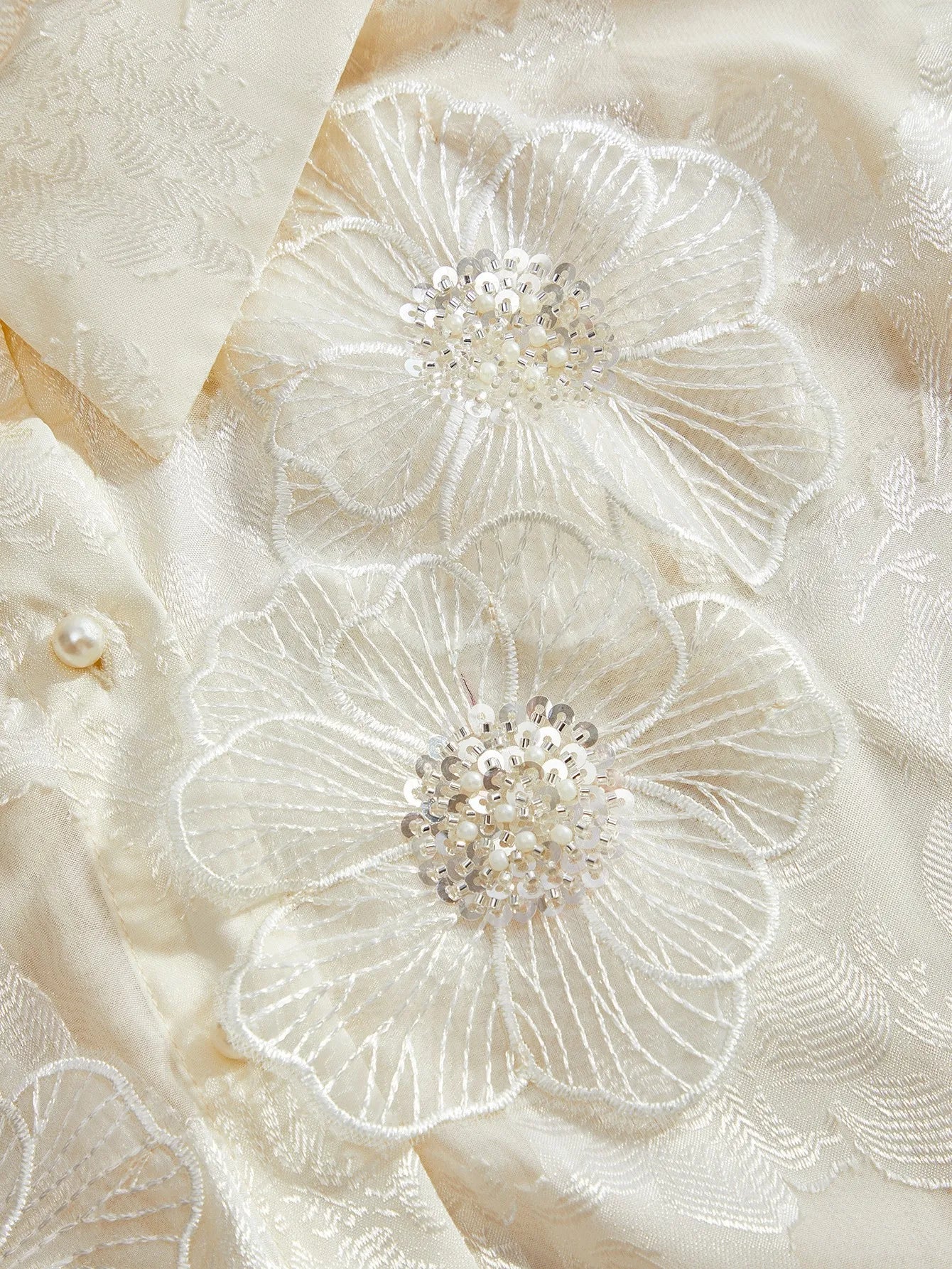 2‑Piece Elegant Blouse & 3D Flower Mini Skirt Set