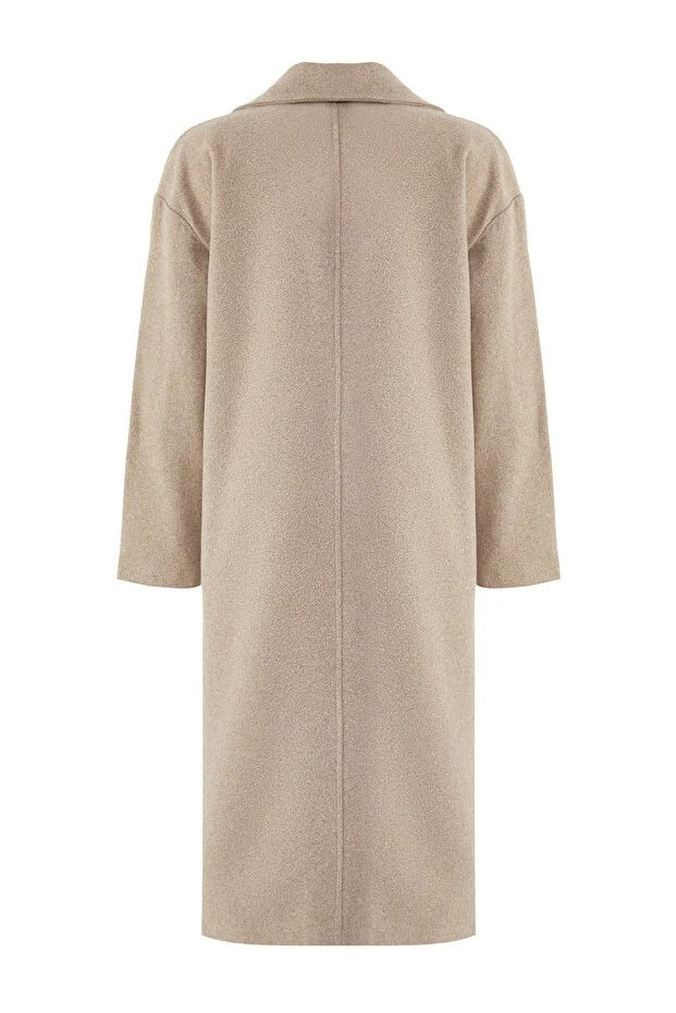 Oversized Wide-Cut Long Wool-Blend Overcoat