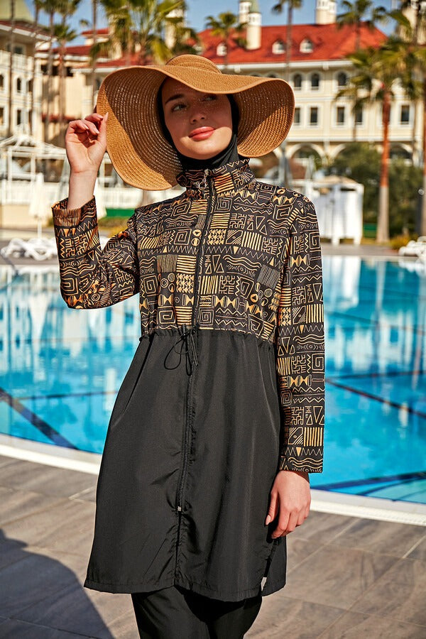 Parachute Full Coverage Burkini - 4 Piece Quick-Dry Modest Swimsuit