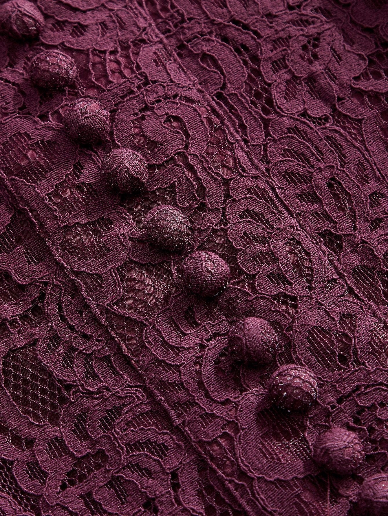 Long‑Sleeve Rose Lace Maxi Dress – Purple