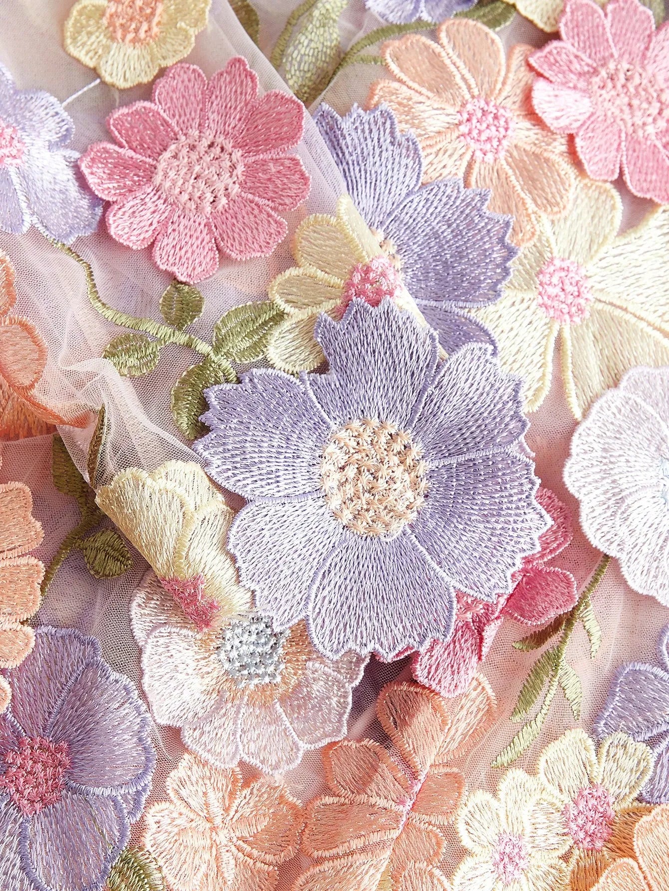 Flower Mesh Blouse – Baby Pink